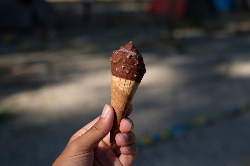 And mmmm, mini ice cream cone with surprisingly nice ice cream