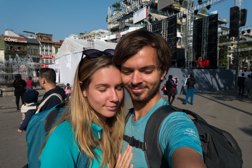 With the unusual amount of Winter sun we repeated our closed eye selfie from our honeymoon